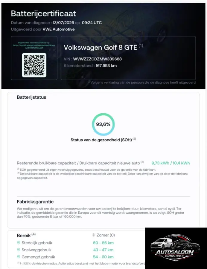 8 1.4 eHybrid GTE 245 PK SOH 93,6% Navi Pano