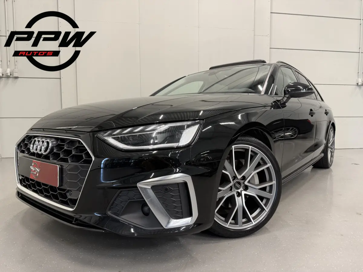 40 TFSI 204PK S-Line Facelift PANO/TREKHAAK/ACC/LED/19"AUDI-SPORT/STOEL+STUURVERW/PRIVACY/DYNAMIC-LED/SPORT-PAKKET/MYTHOSSCHWARZ/VOLLEDIG AUDI DEALER HISTORIE, NET OH BEURT GEHAD