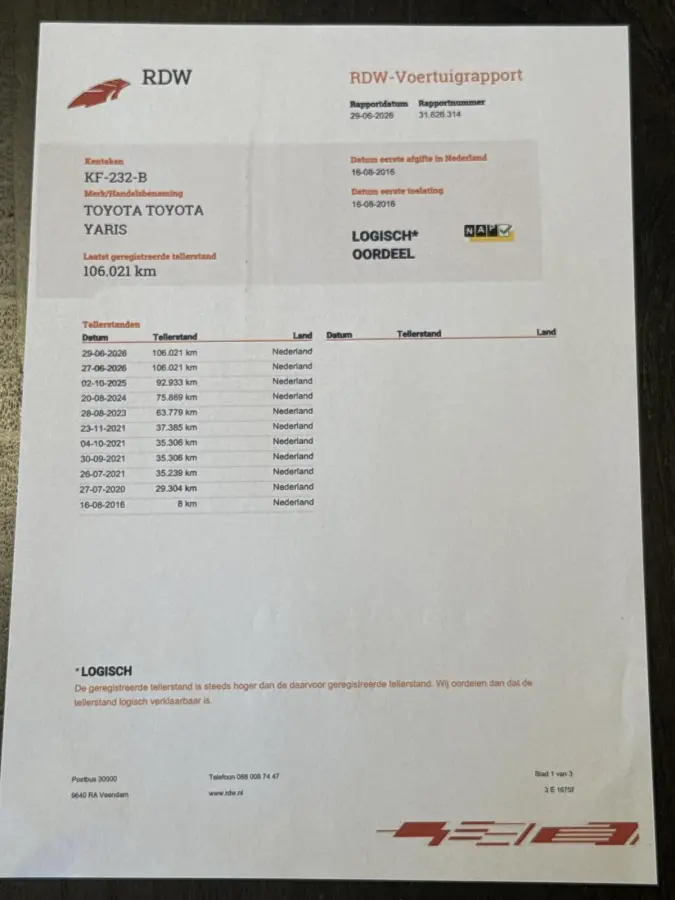1.0 VVT-i Aspiration / Volledige Historie / Bluetooth / Camera / Airco / NL Dealer geleverde auto /