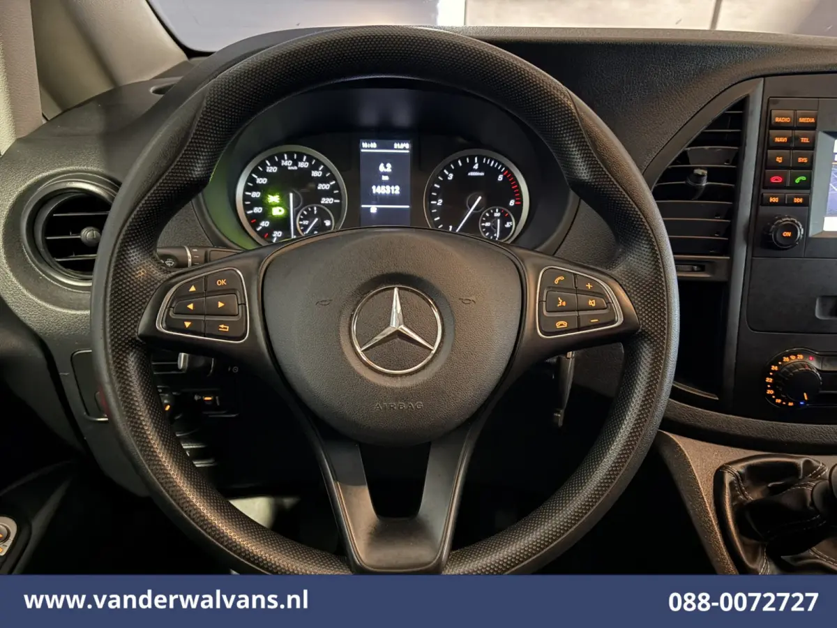 116 CDI 164pk L2H1 Euro6 Airco | 3-Zits | Camera | Navigatie | Cruisecontrol | Stoelverwarming Bijrijdersbank, Achterklep
