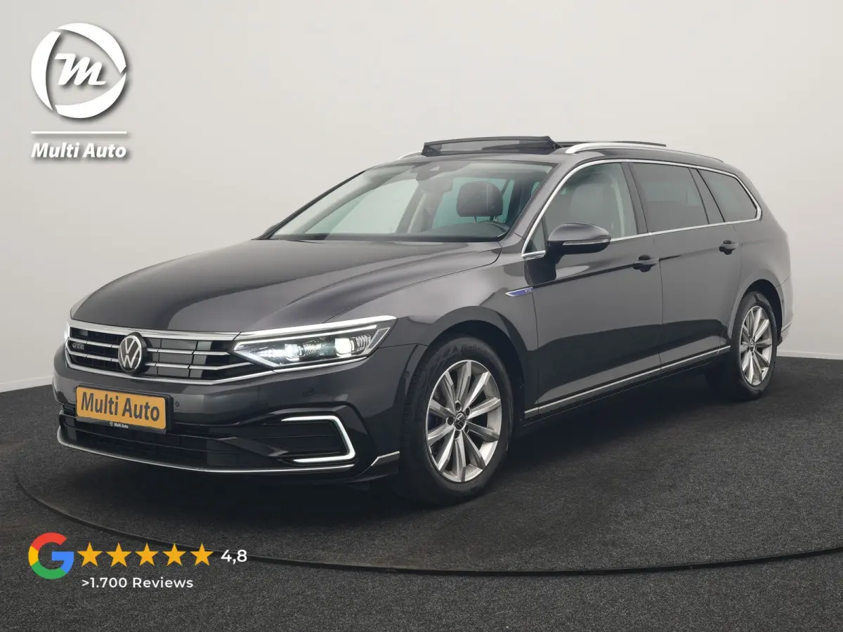 1.4 TSI GTE Business PHEV 218pk Dealer O.H. | Trekhaak Af Fabriek | Panodak | Adaptive Cruise | Camera | IQ Light | Alcantara Sportstoelen Massage & Verwarmd | Stuur Verwarmd | Keyless | Bli