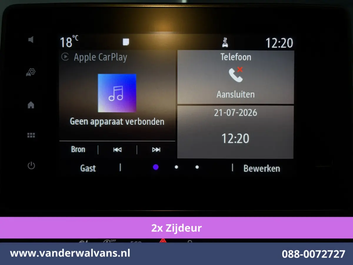 2.0 dCi 131pk L2H1 Euro6 Airco | 2x zijdeur | LED | Apple Carplay | Cruisecontrol Parkeersensoren, Bijrijdersbank