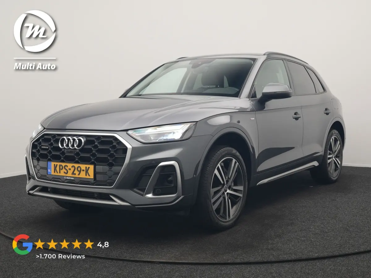 55 TFSI e S Line PHEV 367pk Dealer O.H. | Trekhaak Af Fabriek | 360 Camera | Alcantara Sportstoelen Verwarmd | Cruise Control | Keyless | Sfeerverlichting | Virtual | Navigatie | DAB | 20"L.