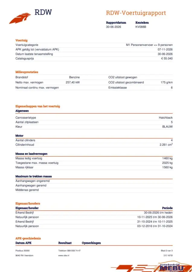 2.3 RS Origineel NL auto