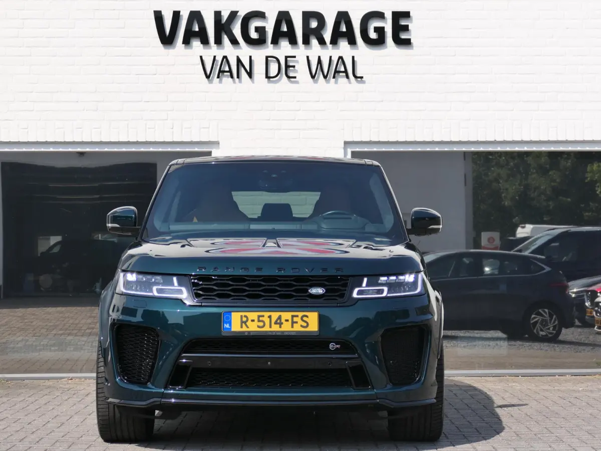5.0 V8 SC SVR | SV Bespoke Paint | Alcantara hemel | Meridian | 360°-camera | Panoramadak | Head-up display | Alarmklasse 5 | ACC | Dodehoek ​detectie | Luxe lederen sportstoelen | Trekha