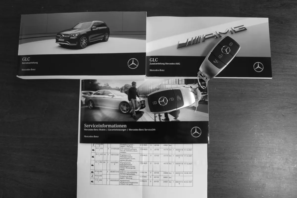 43 AMG 390PK 4MATIC 9-G Aut.*Designo Selenitgrau Mango!*Incl. BTW*Nieuw Model*Perfect MB Onderh.*Night Pakket/Pano/Sfeerverl./Matrix LED/Elek. Trekhaak/Burmester/Apple Carplay-Android/HUD/MB