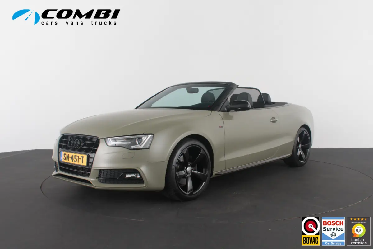 1.8 TFSI S line > 177pk/Cabrio/Dark Green&black/Sportstoelen verwarmbaar...