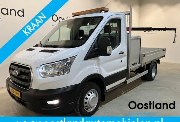 350 2.0 TDCI L2 Trend RWD Open Laadbak / Maxilift kraan / Euro 6 / Trekhaak 3.000 KG / Dubbel Lucht / Airco / Cruise Control / 3-Zits / 67.000 KM !!