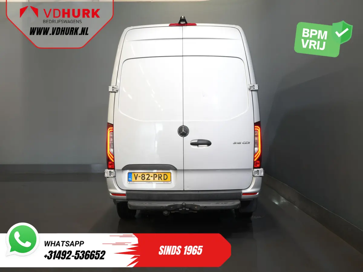 316 2.2 CDI Aut. L2H2 LED/ Standkachel/ 10,25”MBUX/ Gev.Stoel/ Stoelverw./ 360 Camera/ Climate/ 270Gr.Deuren/ Navi/ Cruise/ 17”LMV/ PDC/ Trekhaak