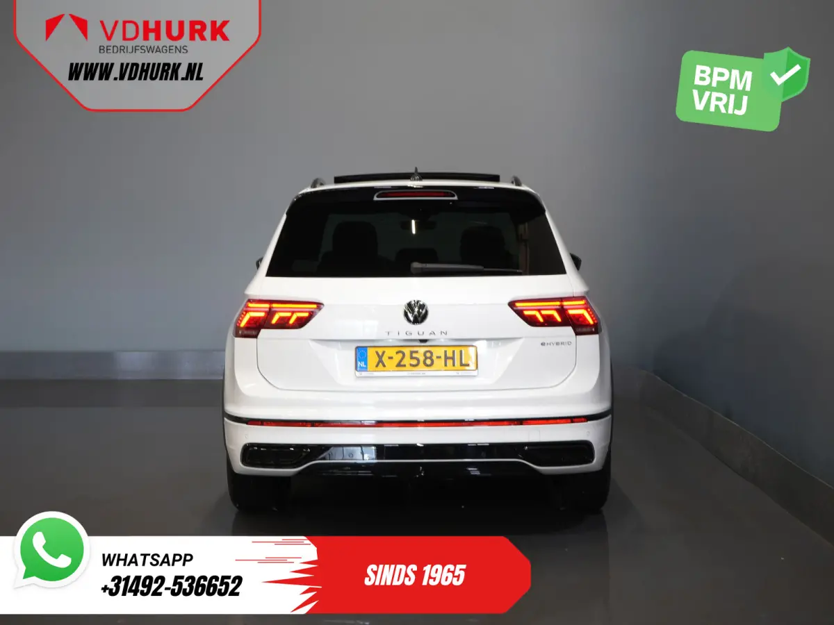 1.4 TSI eHybrid R-Line (DEMO) Pano/ IQ-Light/ Head-Up/ Elek.Trekhaak/ Elek.Klep/ Adapt.Cruise/ Parelmoer/ Stoelverw./ Climate/ Carplay/ Navi