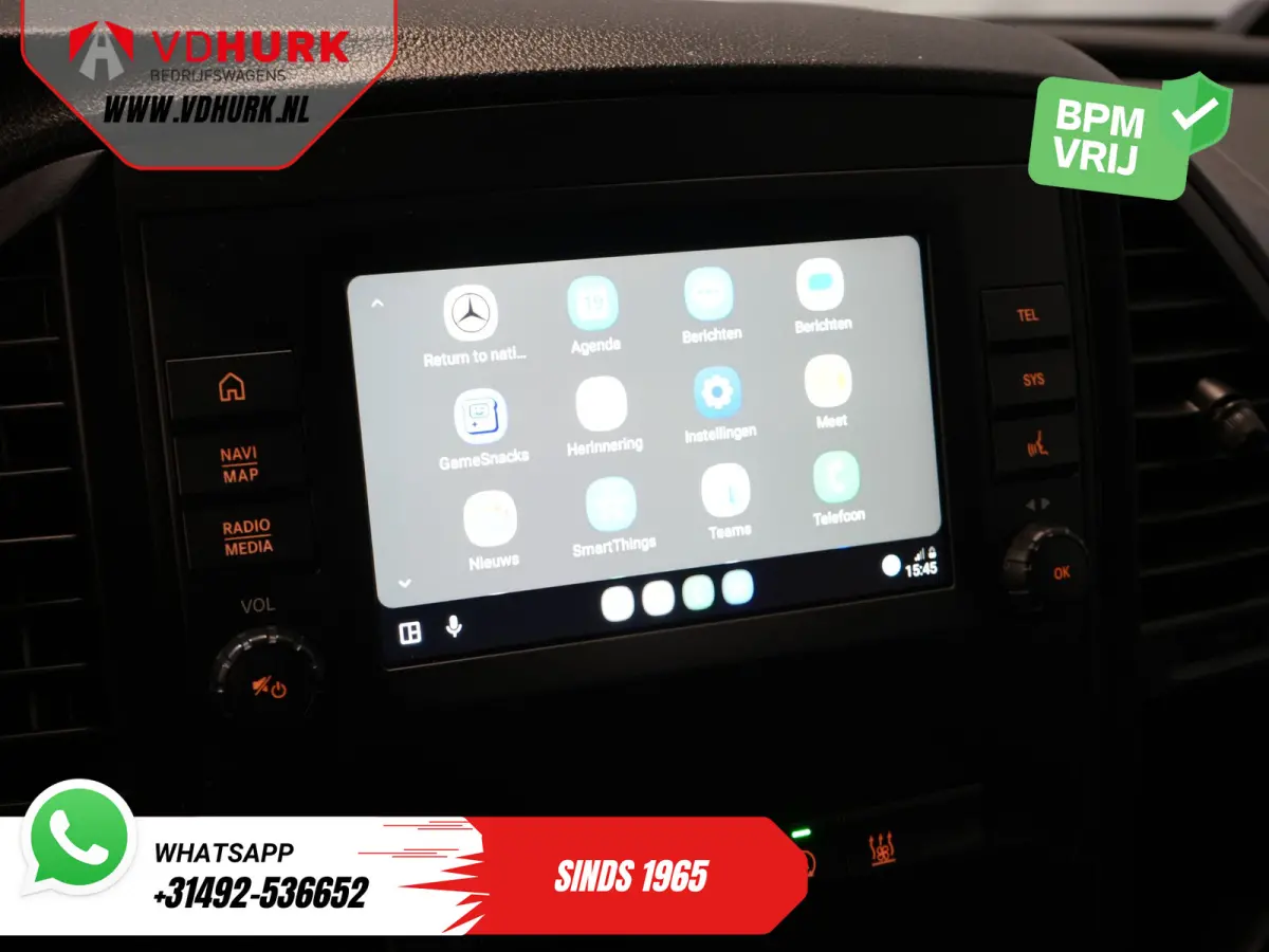 119 CDI Aut. L3 LED/ Carplay/ Stoelverw./ Standkachel/ Navi/ Cruise/ Camera/ Airco/ 17”LMV/ PDC/ Dakdragers/ Trekhaak