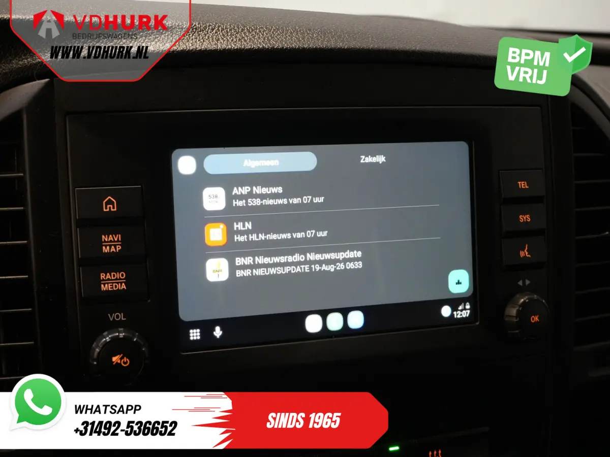 119 CDI Aut. L3 LED/ Carplay/ Stoelverw./ Standkachel/ Navi/ Cruise/ Camera/ Airco/ 17”LMV/ PDC/ Dakdragers/ Trekhaak
