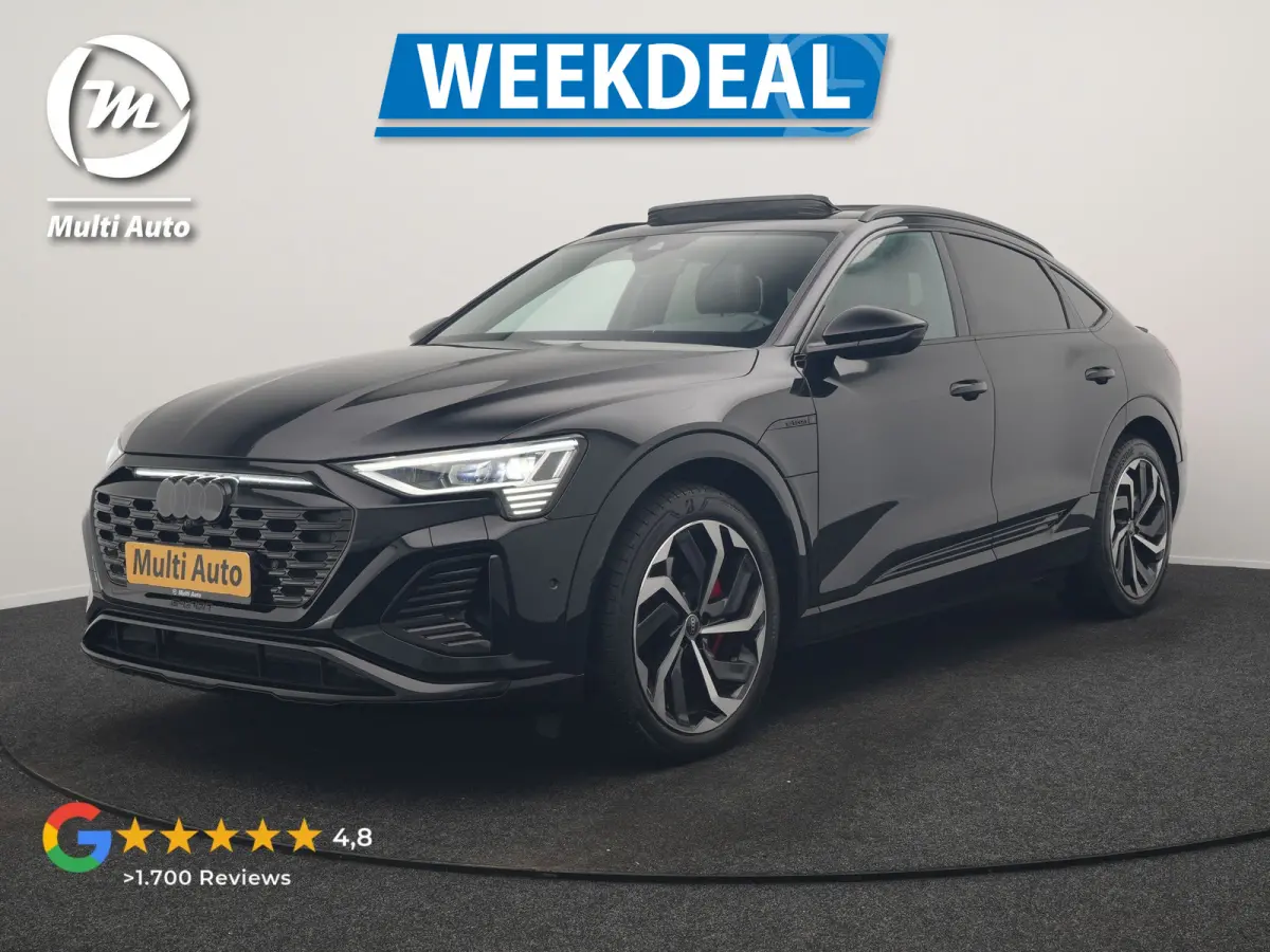 55 Quattro S edition 114 kWh 408pk Dealer O.H | Luchtvering | Panodak | Black Optic | Adaptive Cruise | 360 Camera | B&O Soundsystem | 21"L.M | Alcantara Sportstoelen Memory | Apple Carplay 