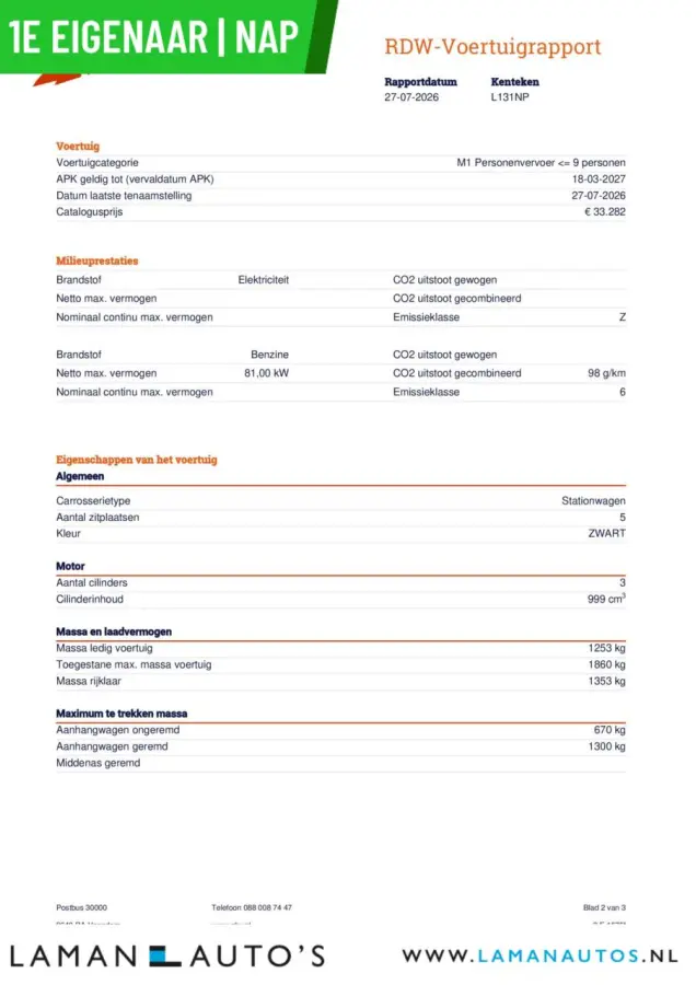 1.0 e-TSI DSG Sport Business Automaat | Trekhaak Virtual CarPlay ECC NAV Metallic Cruise 16" LMV | MHEV Voorschoten