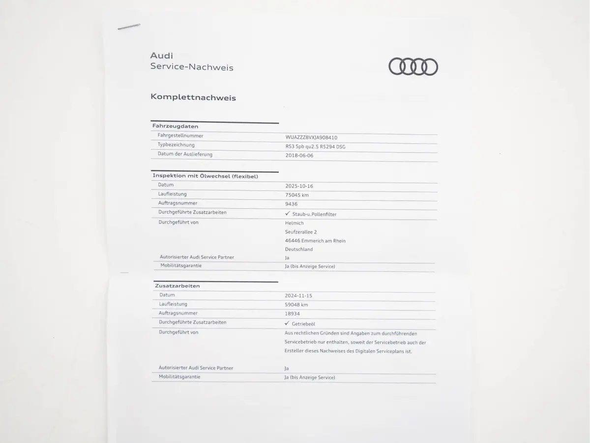 2.5 TFSI Quattro *RS-SEATS | PANO | ADAPTIVE-CRUISE | NAPPA-LEATHER | BANG&OLUFSEN | CAMERA | KEYLESS | BLINDSPOT | NAVI-FULLMAP | DIGI-COCKPIT | PRIVACY-GLASS | SHIFTPADDLES | CARBON-INLAY 
