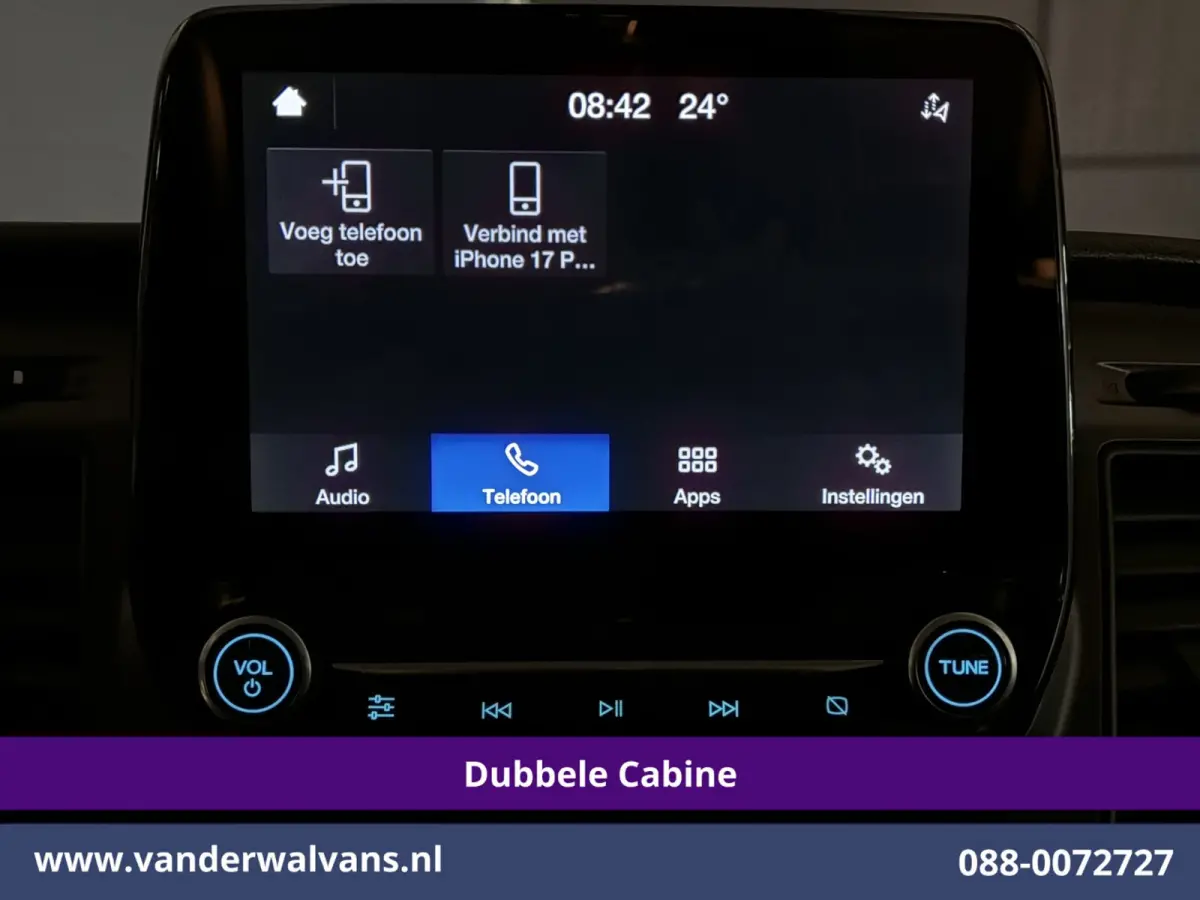 2.0 TDCI 130pk L2H1 Dubbele Cabine Euro6 Airco | 6-Zits | Apple Carplay | LED | Cruisecontrol 2800kg trekhaak, Stoelverwarming, Verwarmde voorruit, Parkeersensoren