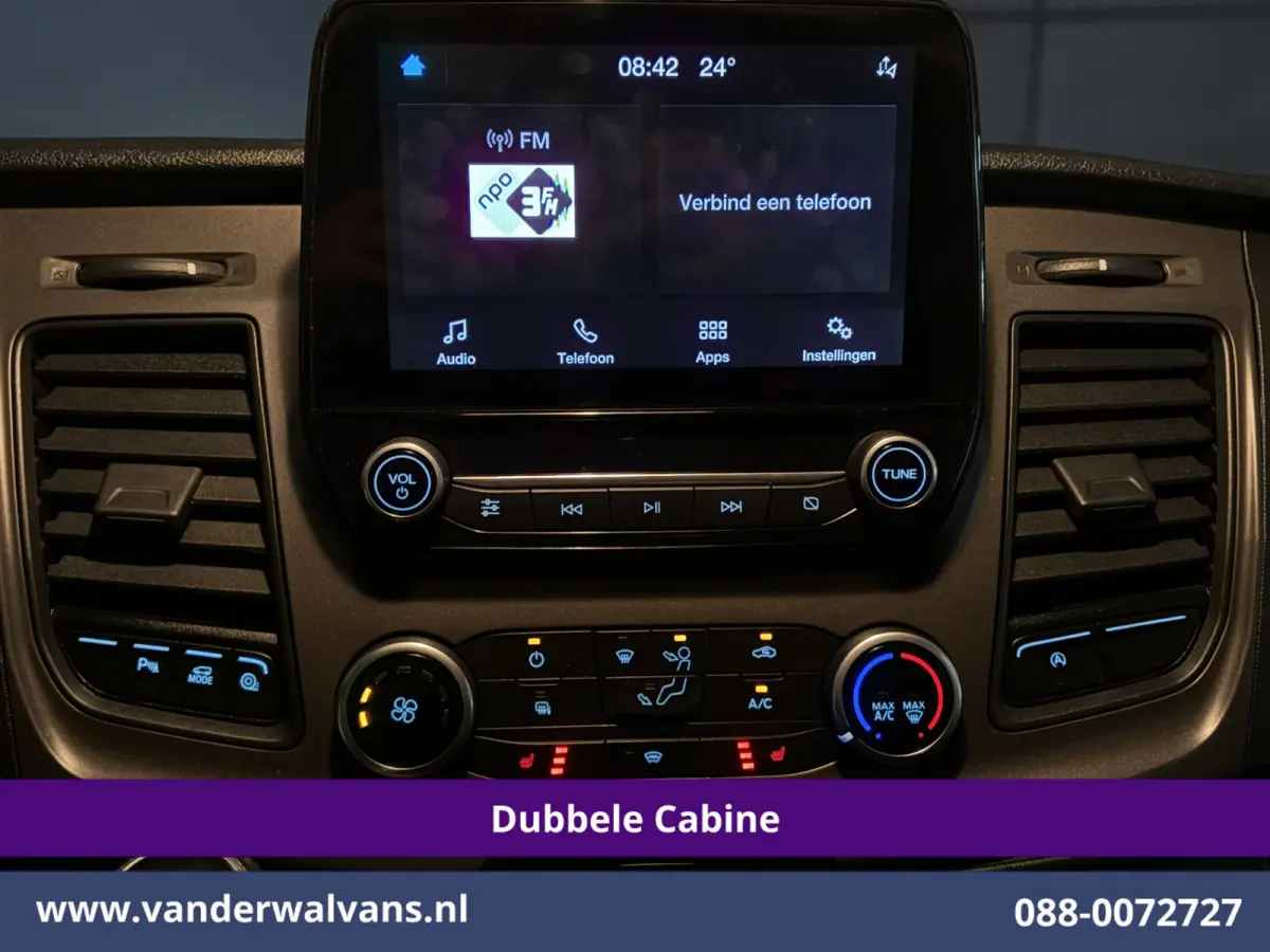 2.0 TDCI 130pk L2H1 Dubbele Cabine Euro6 Airco | 6-Zits | Apple Carplay | LED | Cruisecontrol 2800kg trekhaak, Stoelverwarming, Verwarmde voorruit, Parkeersensoren