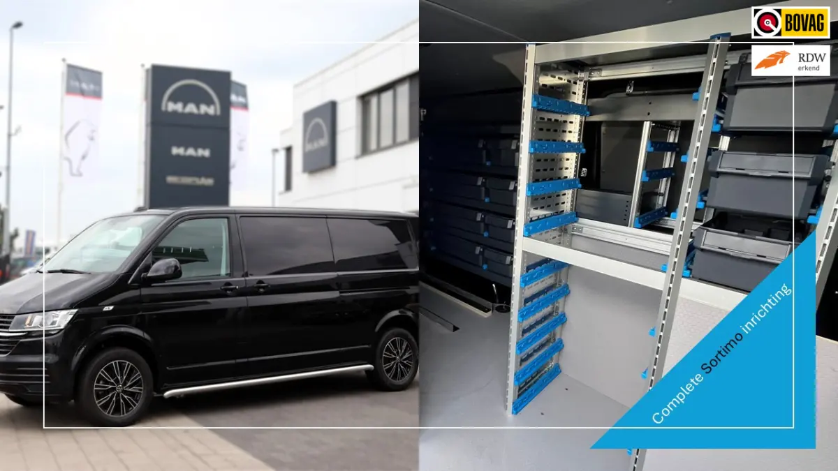 150 pk DSG Comfortline, Complete Sortimo inrichting, 17 LMV, bumpers en spiegels in kleur, omvormer