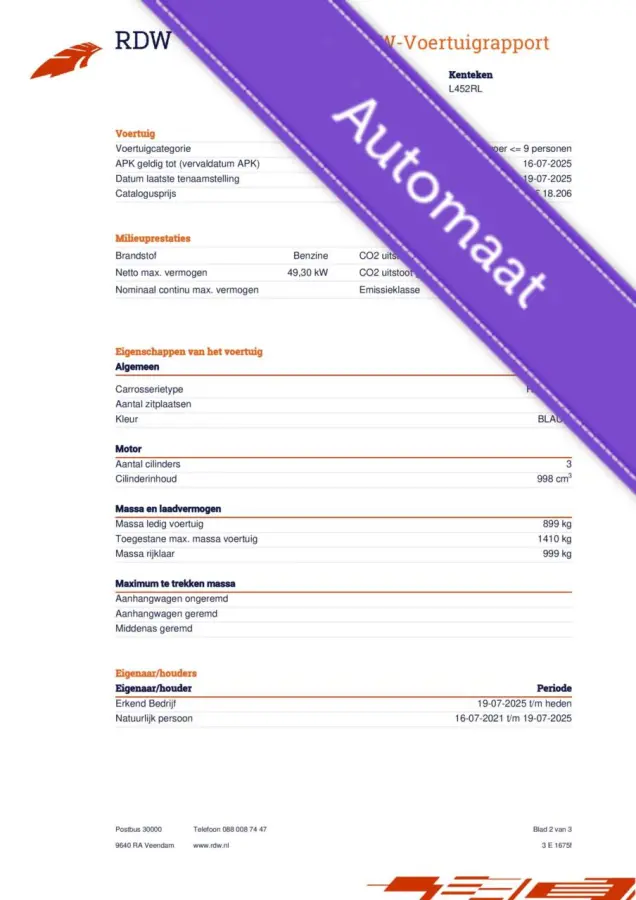 1.0 Comfort 5-zits, 1E eigenaar APK 04-08-2027