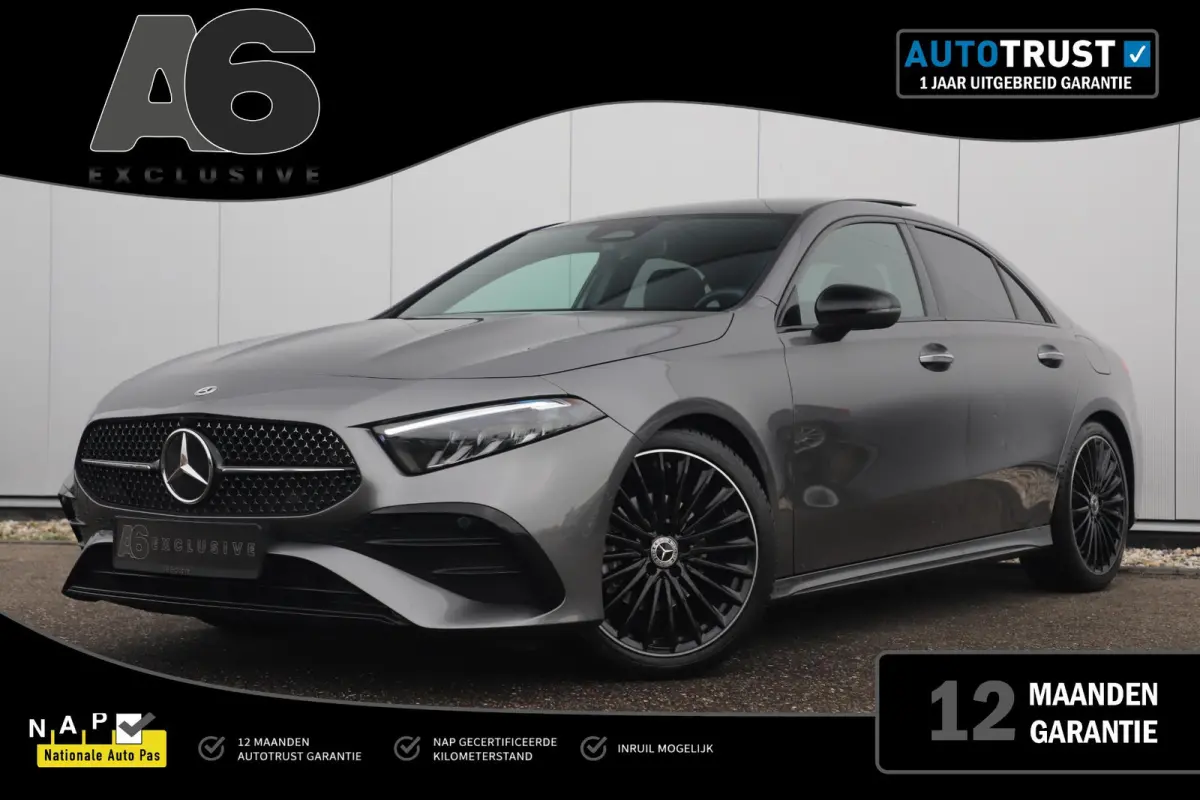 180 AMG Line Night Pakket Automaat Panoramadak 19 inch Keyless Sfeerverlichting Burmester Carplay Navigatie Camera Half Leder Stoelverwarming NAP! Dealer onderhouden!