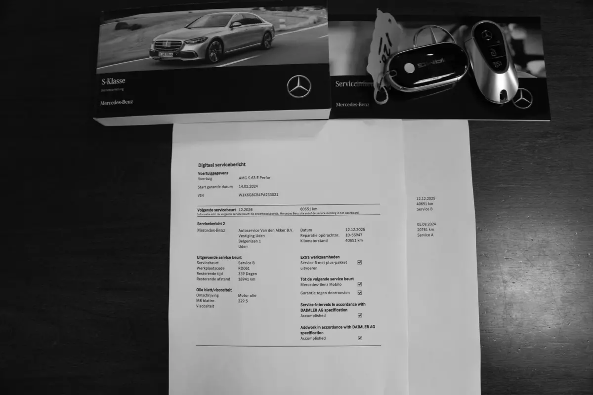AMG 63 S E Performance 802PK Lang*BTW*Business Class pakket!/Carbon/Chauffeurspakket/Act. Sfeer/4D Burmester/Digital Light/Softclose/Achterasbest./Airmatic/Massage V+A/Stoelverw.V+A/Stoelkoe