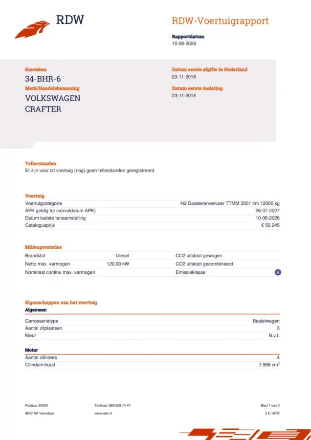 Bestel 35 2.0 TDI L2H1 |Euro 6 |5000kg