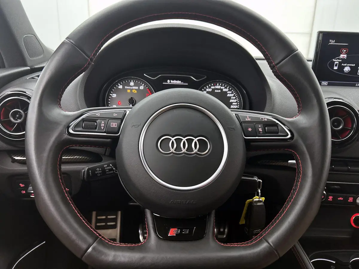2.0 TFSI S3 Quattro Pro Line Plus | ORIGINEEL NEDERLANDS | S-LINE INTERIEUR | HALF-LEDER | NAVIGATIE | CLIMATE CONTROL | CRUISE CONTROL | MULTIFUNCTIONEEL STUURWIEL | LED VERLICHTING | DRIVE