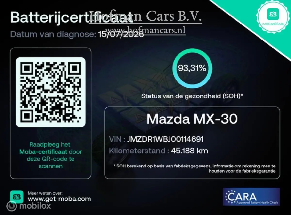 e-SkyActiv 145 Comfort 36 kWh | 45.188 km | SOH 93% | CCS | HUD