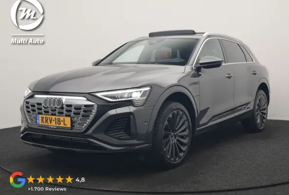 50 quattro S Line 95 kWh 340pk Dealer O.H | Luchtvering | Trekhaak Afn. | Adaptive Cruise | Bang & Olufsen | Head Up | 360 Camera | Lederen Sportstoelen & Stuur Verwarmd | Keyless | Apple Ca