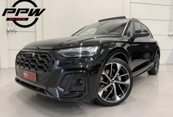 55 TFSI e quattro 3x S-Line PANO/LUCHTVERING/TREKHAAK/B&O/21"SQ5/MATRIX/ACC/SOH 98,6%/CARPLAY/STANDKACHEL/CAMERA/BLACK-OPTIC/MYTHOSSCHWARZ/VOLLEDIG AUDI DEALER HISTORIE,NET OH BEURT GEHAD