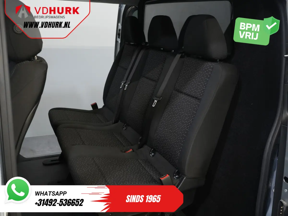 116 CDI Aut. L3 DC Dubbel Cabine BPM VRIJ! 6 Pers./ 2xSchuifdeur/ LED/ Stoelverw./ 270Gr. Deuren/ Carplay/ Camera/ Cruise/ Trekhaak