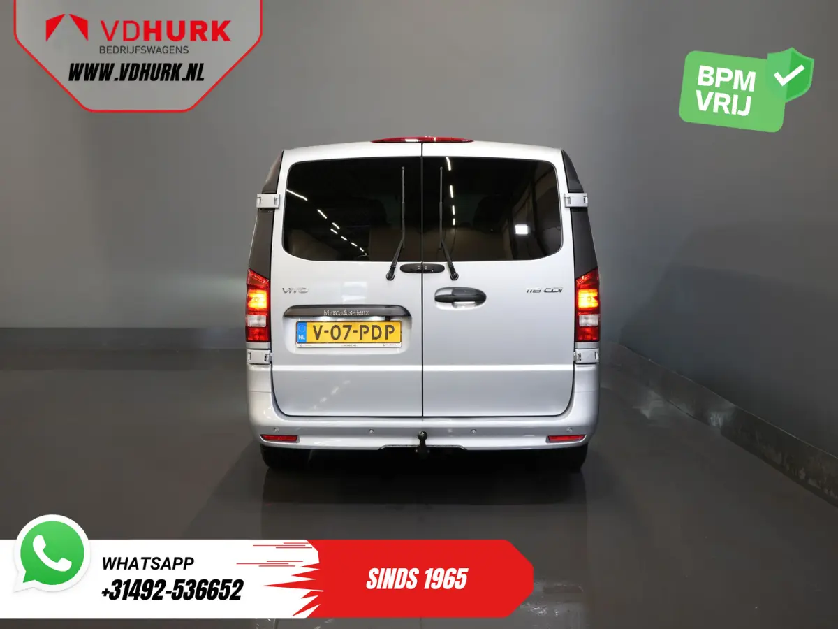116 CDI Aut. L3 DC Dubbel Cabine BPM VRIJ! 6 Pers./ 2xSchuifdeur/ LED/ Stoelverw./ 270Gr. Deuren/ Carplay/ Camera/ Cruise/ Trekhaak