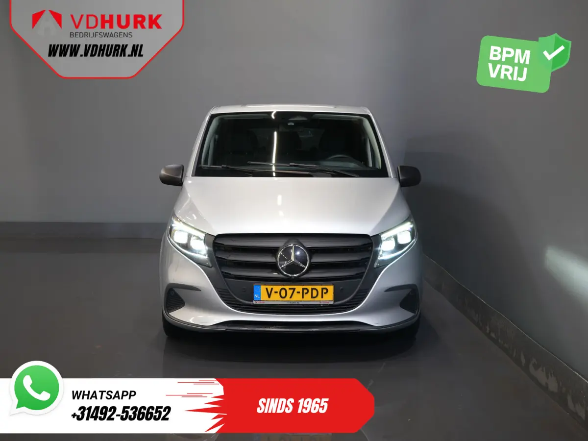116 CDI Aut. L3 DC Dubbel Cabine BPM VRIJ! 6 Pers./ 2xSchuifdeur/ LED/ Stoelverw./ 270Gr. Deuren/ Carplay/ Camera/ Cruise/ Trekhaak