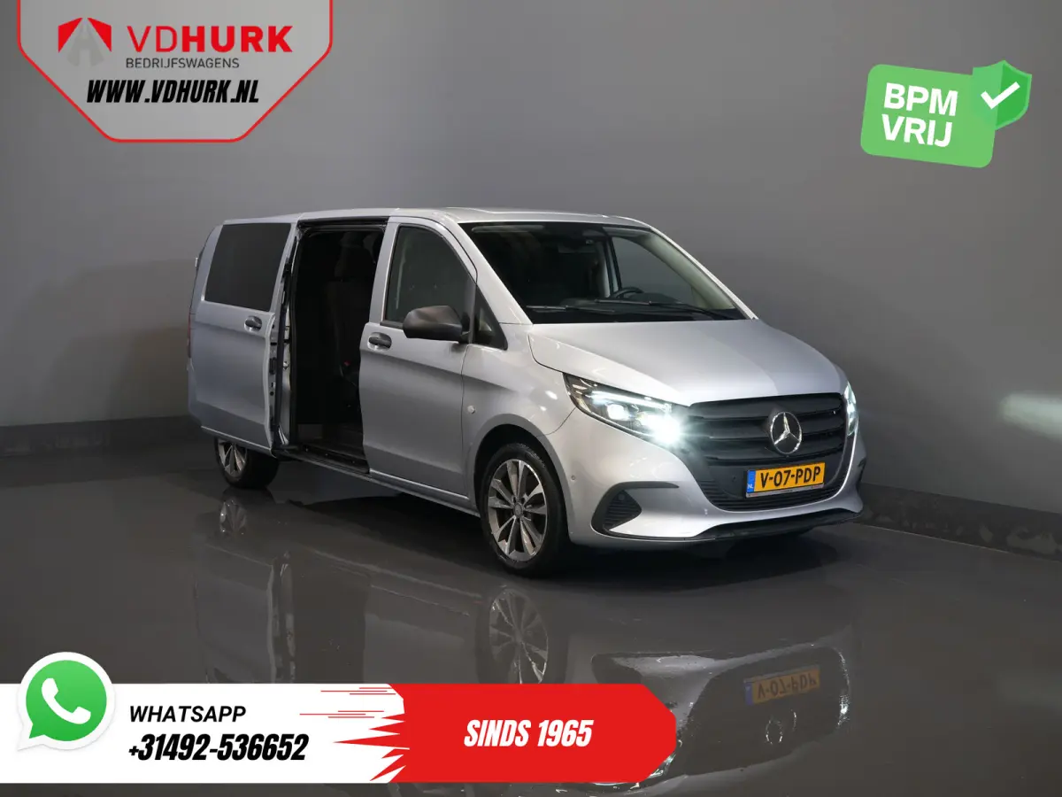 116 CDI Aut. L3 DC Dubbel Cabine BPM VRIJ! 6 Pers./ 2xSchuifdeur/ LED/ Stoelverw./ 270Gr. Deuren/ Carplay/ Camera/ Cruise/ Trekhaak