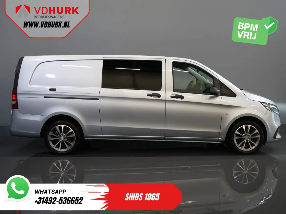 116 CDI Aut. L3 DC Dubbel Cabine BPM VRIJ! 6 Pers./ 2xSchuifdeur/ LED/ Stoelverw./ 270Gr. Deuren/ Carplay/ Camera/ Cruise/ Trekhaak