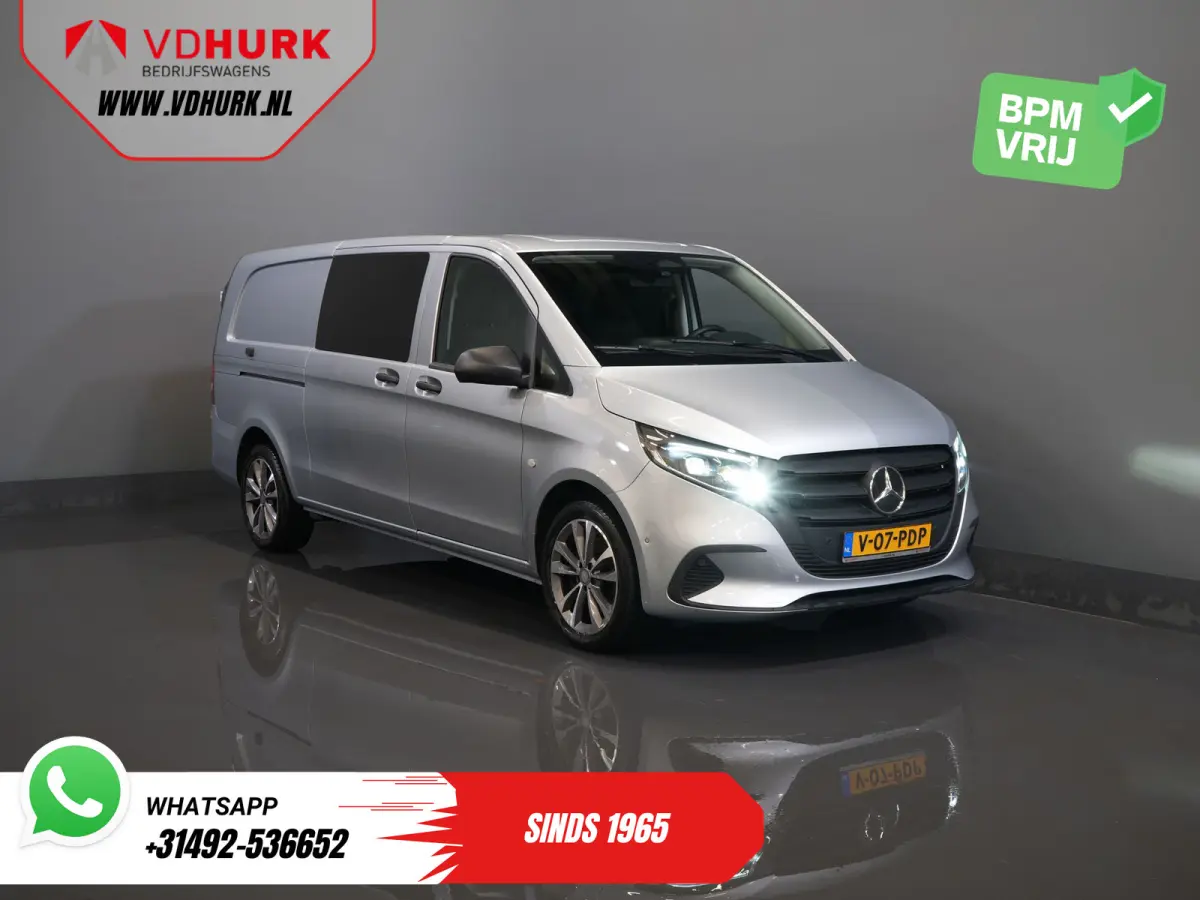 116 CDI Aut. L3 DC Dubbel Cabine BPM VRIJ! 6 Pers./ 2xSchuifdeur/ LED/ Stoelverw./ 270Gr. Deuren/ Carplay/ Camera/ Cruise/ Trekhaak