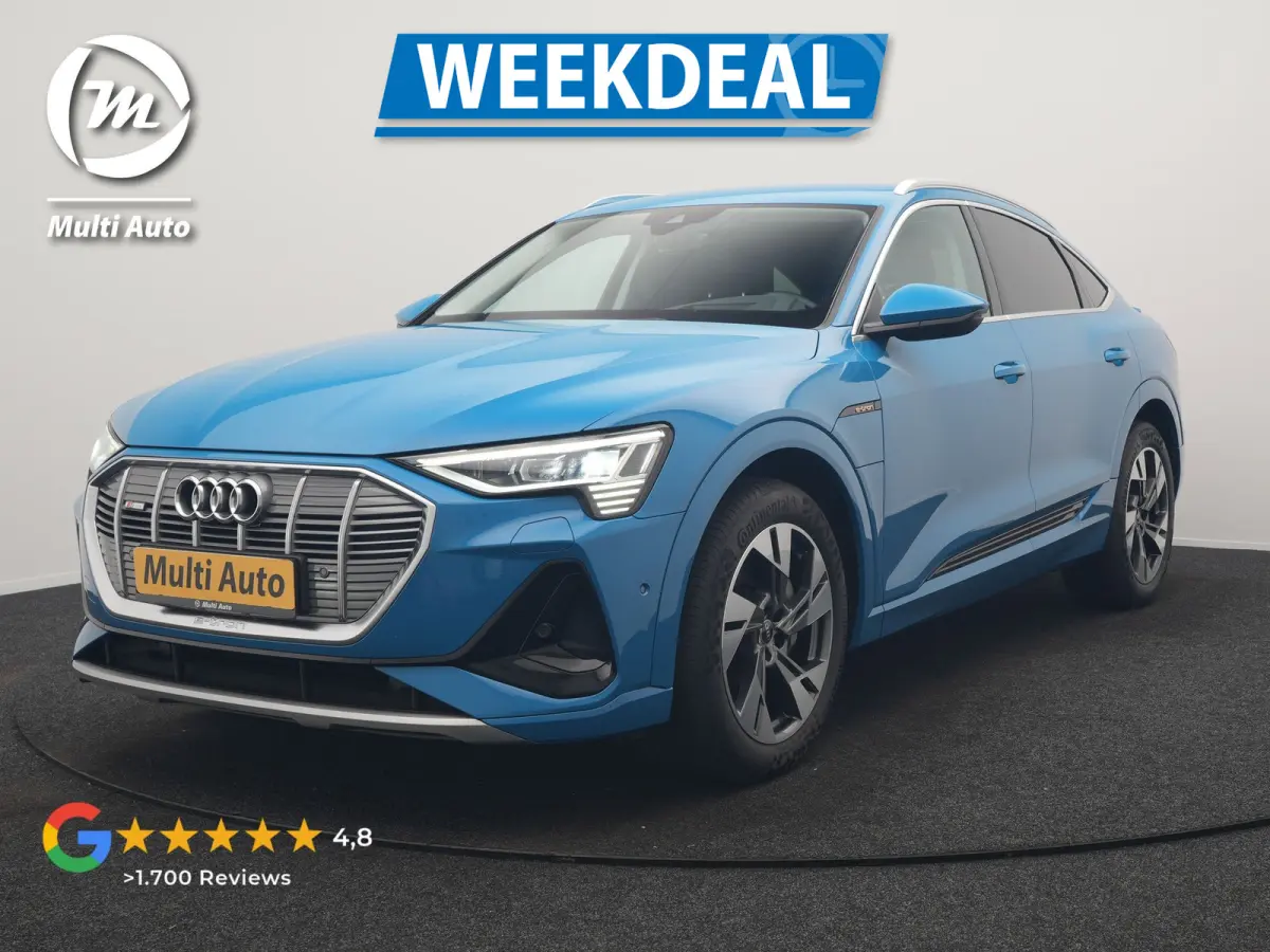 50 Quattro S Line 71 kWh 313pk Dealer O.H. | Luchtvering | Adaptive Cruise | Nachtzicht | Head Up | Camera | Alcantara Sportstoelen Verwarmd | Keyless | 20"L.M | Navigatie | DAB | Virtual Co