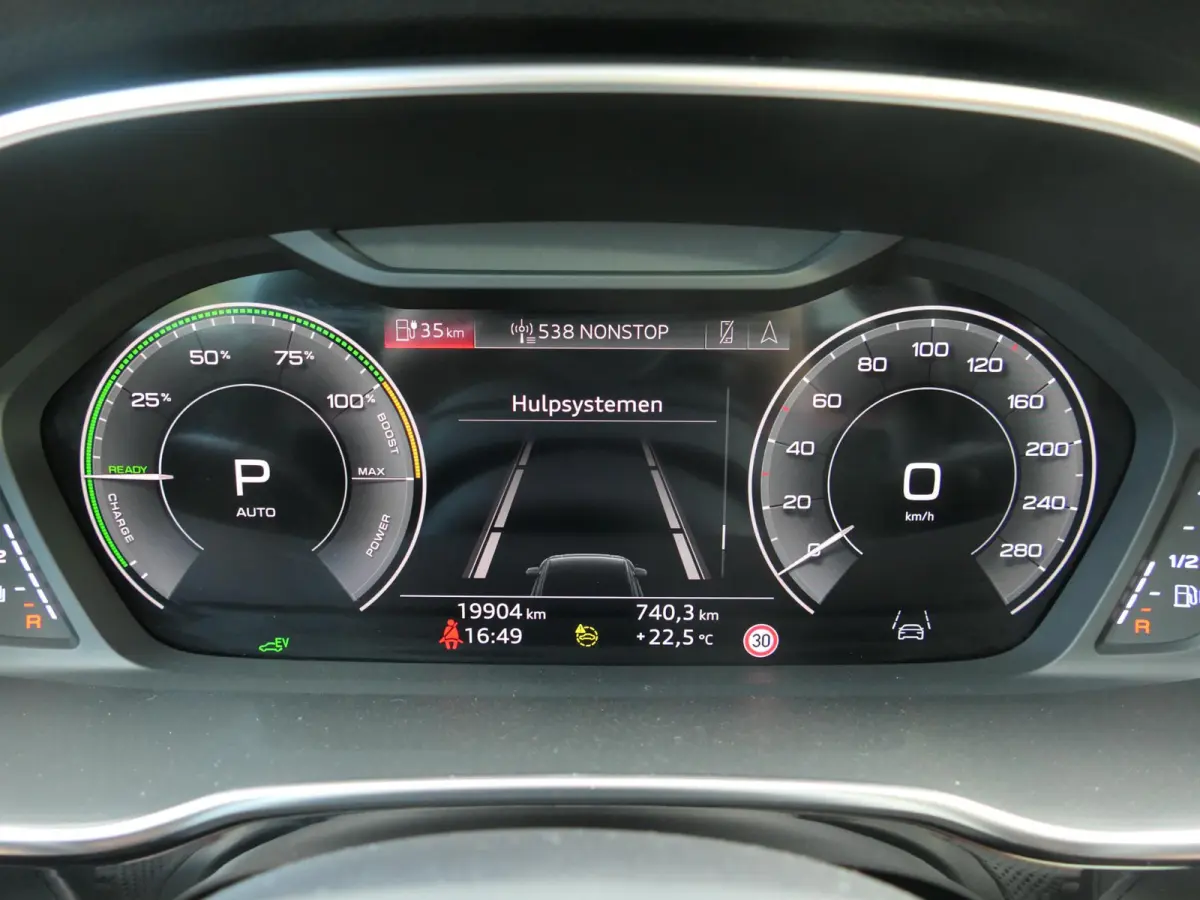 45 TFSI e S-Line | Black optic | Panoramadak | 360°-camera | SONOS | Lederen sportstoelen | Sportstuur | Matrix LED | ACC | 19-inch velgen | Sfeerverlichting | Memory | Elektrische achterkl