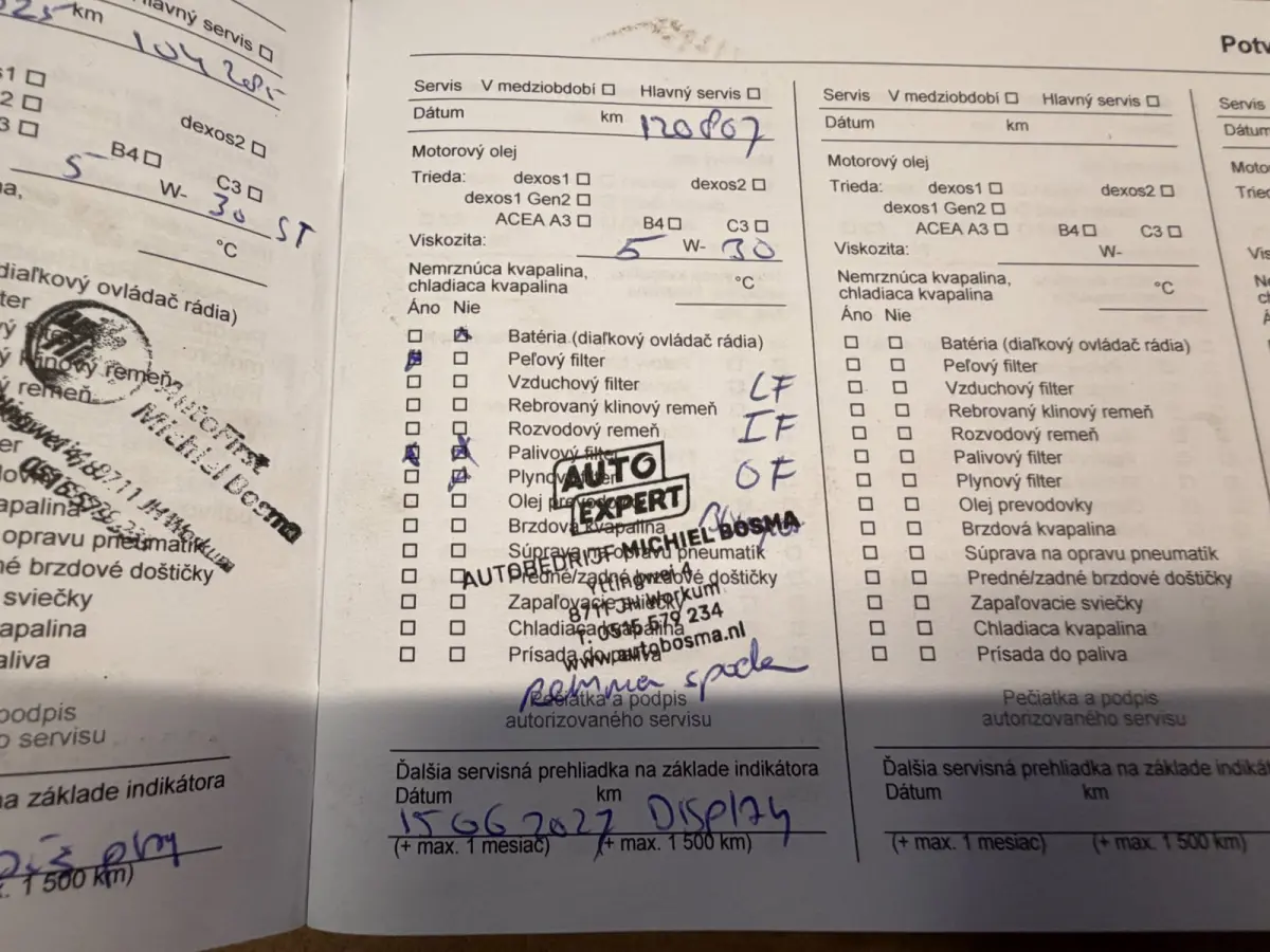 1.2 Selection / Cruise / Stoelverw. / Stuurverw. / Onderhoud kompleet .