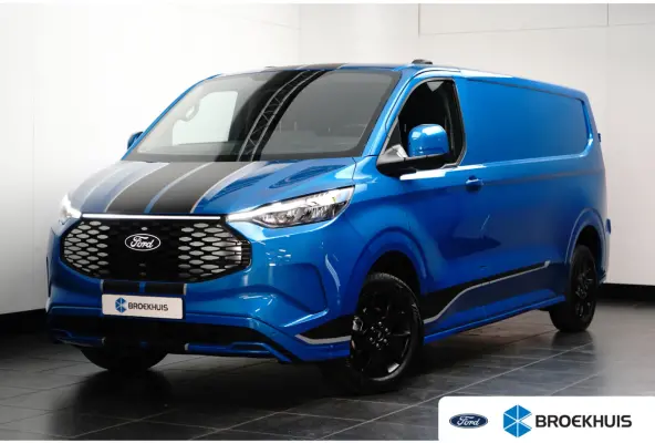Transit E-Custom Sport 340 L2 | 17'L.M. Velgen | Voorruit/Stoel verwarming | Camera | Cruise Control | Wandbekleding | Vloerplaat | Achteruitrijcamera - digitaal | Cruisecontrolsysteem (Crui