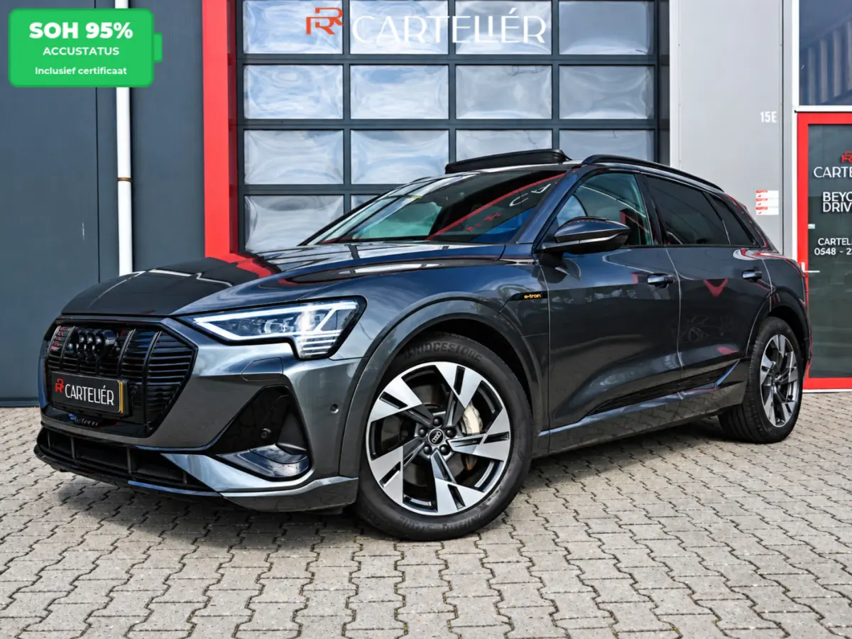 55 Quattro S-Line 95 kWh | Full Option | Origineel NL | Pano | Luchtvering | B&O | Memory | 360 | Adaptive | Carplay | Digital Dash | Alcantara | Matrix Led | Keyless | Ambient | F1 Flippers