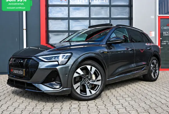 55 Quattro S-Line 95 kWh | Full Option | Origineel NL | Pano | Luchtvering | B&O | Memory | 360 | Adaptive | Carplay | Digital Dash | Alcantara | Matrix Led | Keyless | Ambient | F1 Flippers