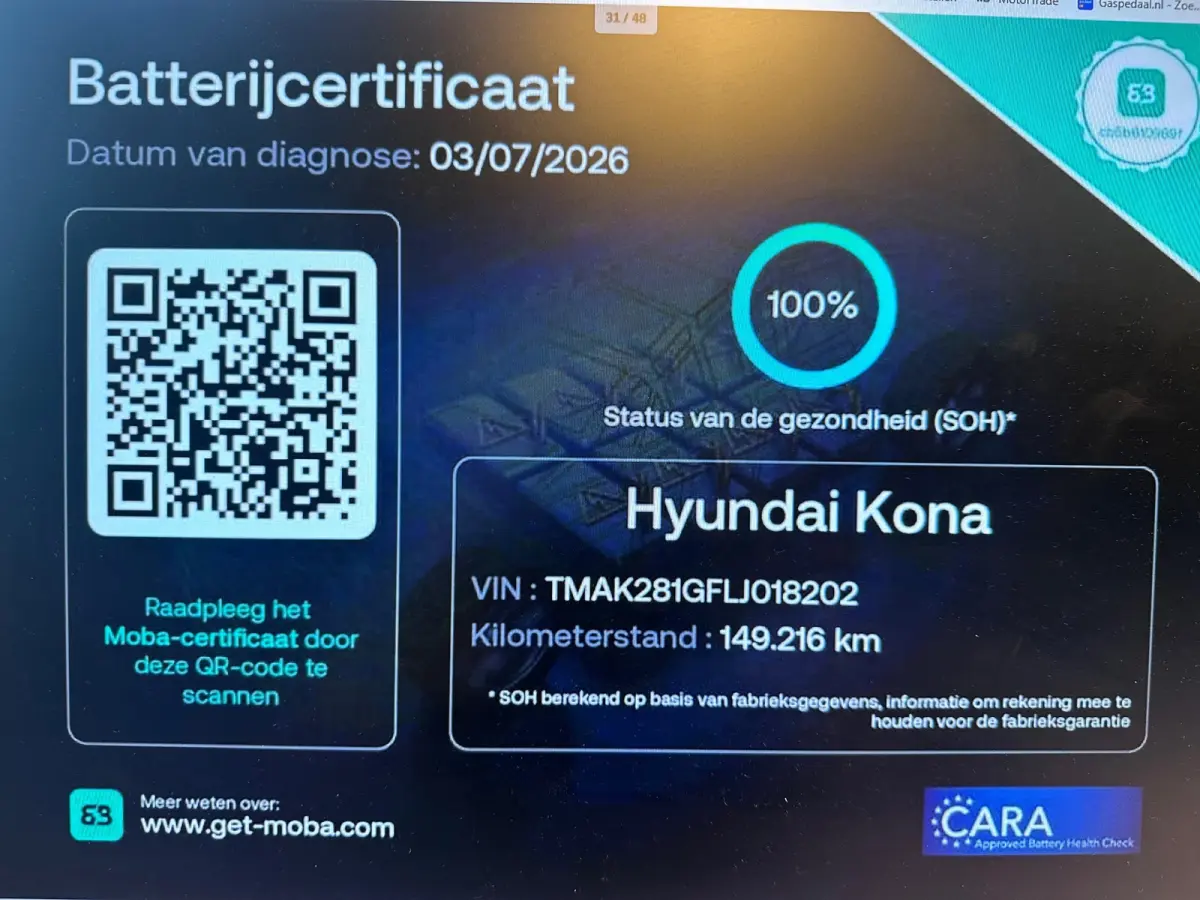 EV Comfort 64 kWh SOH 100% FASE 3 LEER / KARL