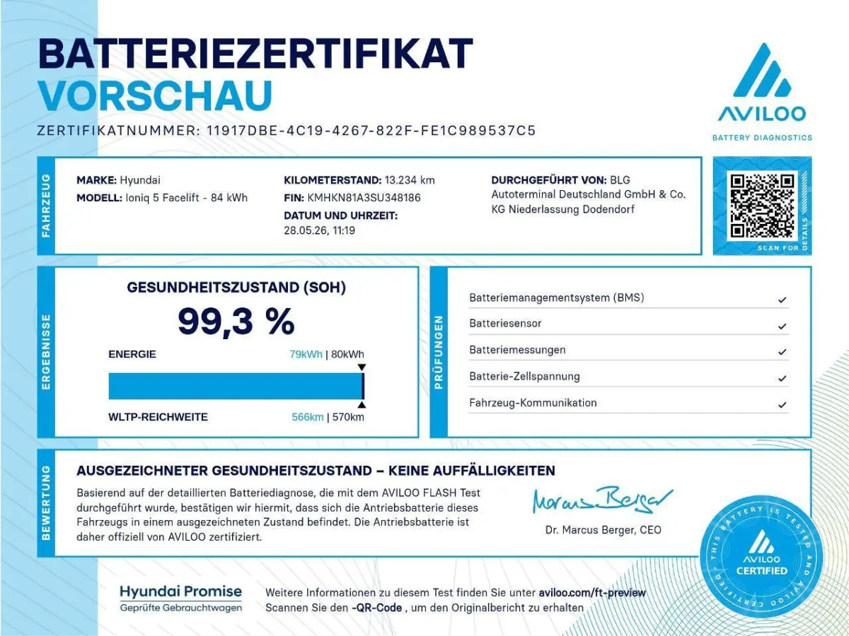 N Line Limited 84 kWh / SOH 99,3% / Fabrieksgarantie tot 05-2030 / CCS snelladen / All season banden / Warmtepomp / Trekgewicht 1600 kg / Elektrische achterklep / Stuur- & Stoelverwarming / 