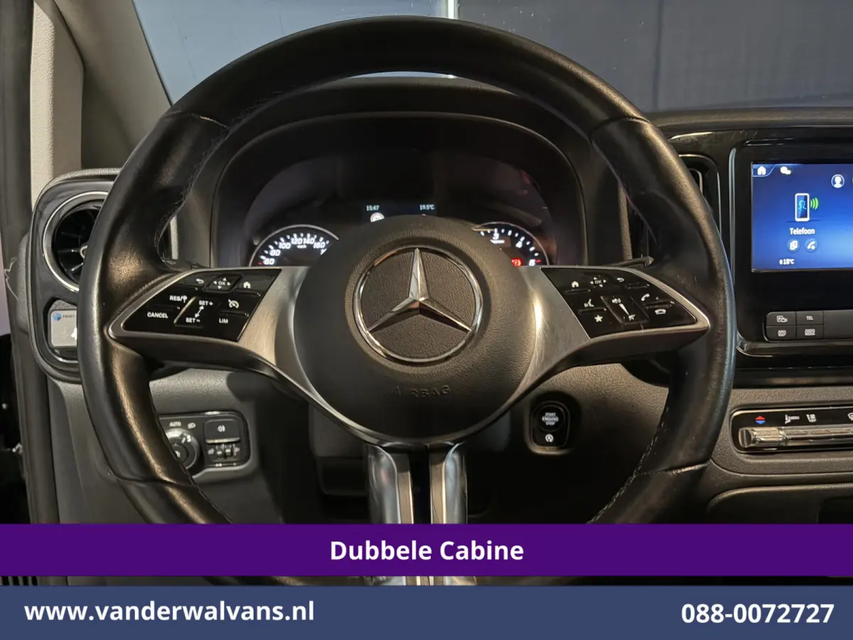 116 CDI 164pk 9G-Tronic Automaat L3H1 Dubbele Cabine Euro6 Airco | 6-Zits | 2x zijdeur | Camera Adaptieve Cruisecontrol, LM Velgen, Stoelverwarming, Leder, 2500kg Trekhaak, Parkeersensoren