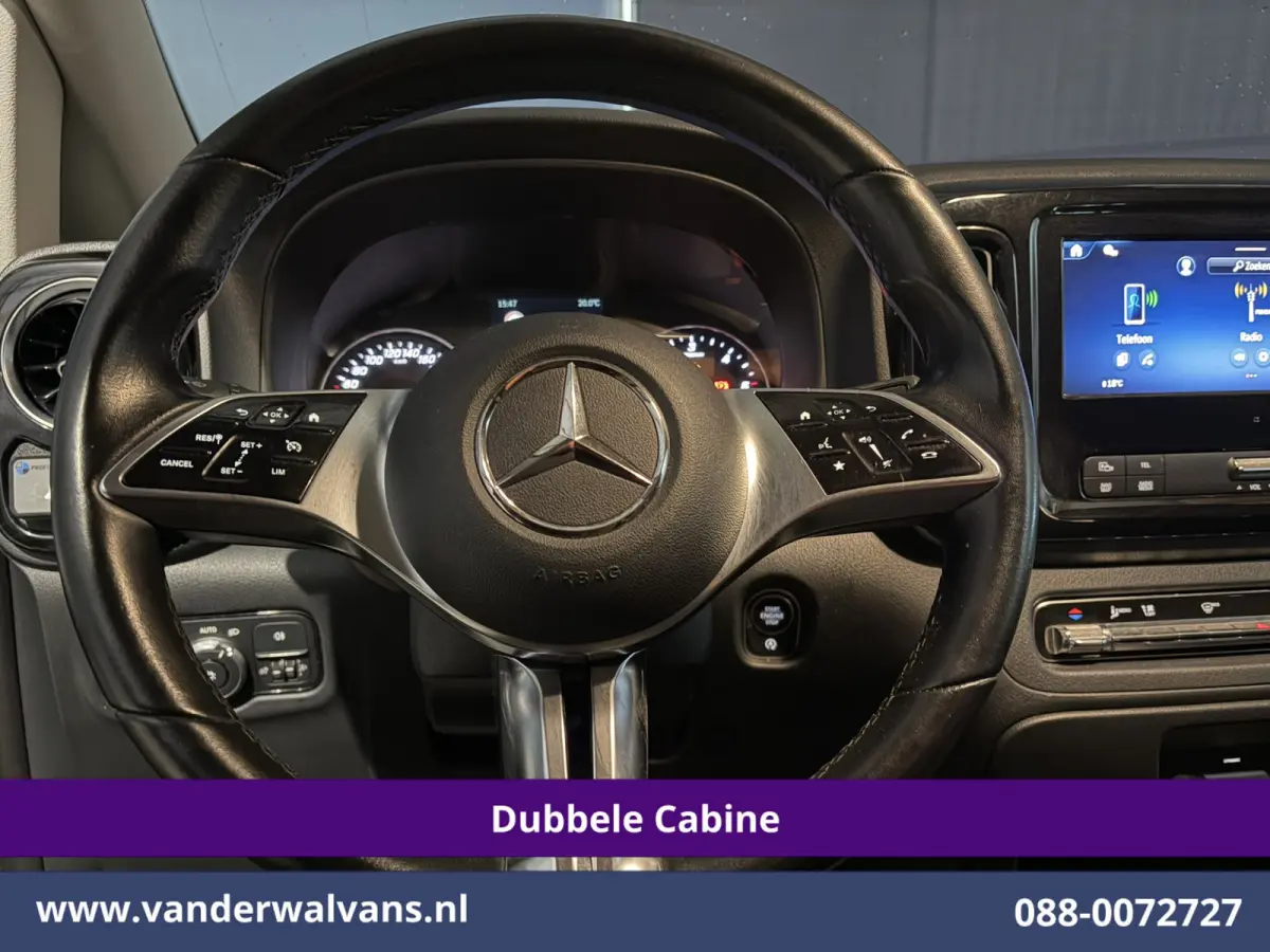 116 CDI 164pk 9G-Tronic Automaat L3H1 Dubbele Cabine Euro6 Airco | 6-Zits | 2x zijdeur | Camera Adaptieve Cruisecontrol, LM Velgen, Stoelverwarming, Leder, 2500kg Trekhaak, Parkeersensoren