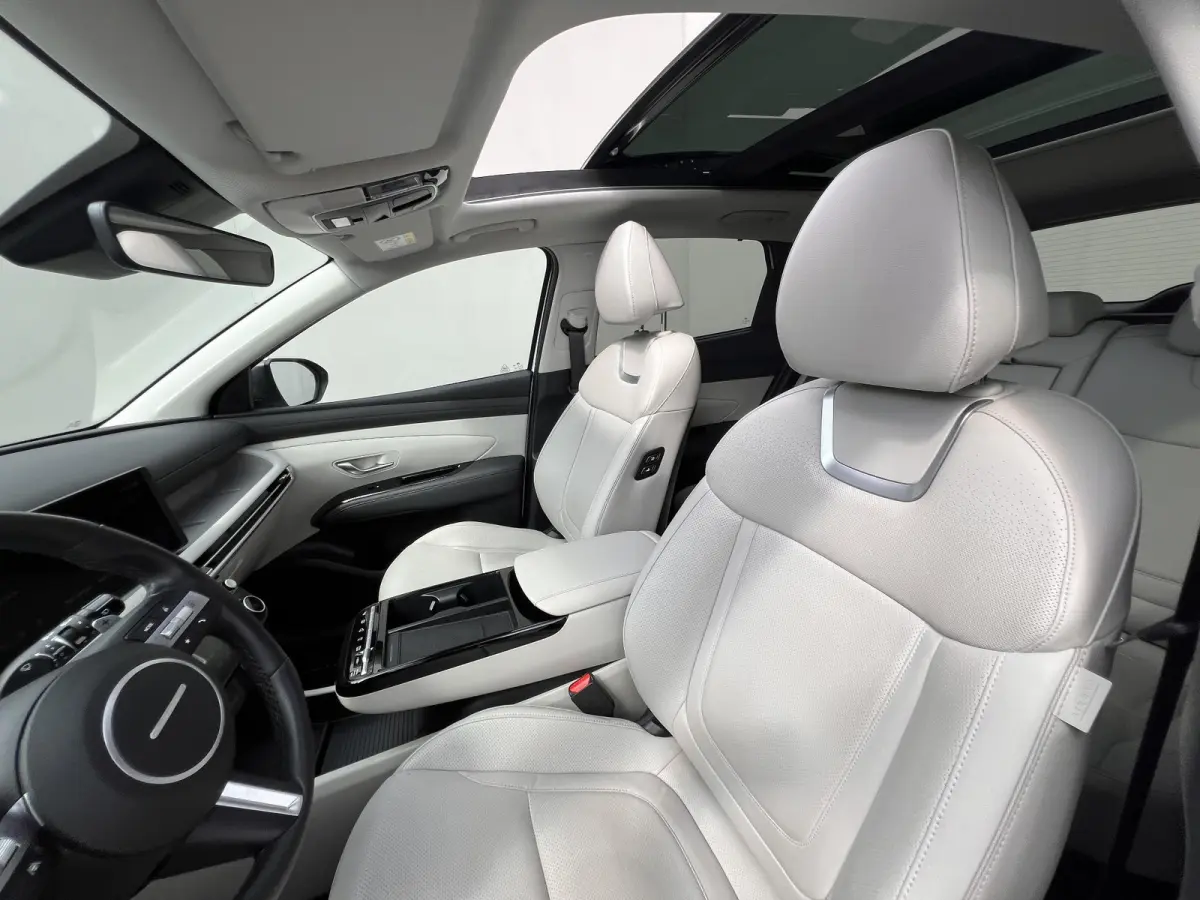 1.6 T-GDI PHEV Premium Sky 4WD / Accu SoH 100 % / Panorama schuifdak / Wit leder / HUD / Camera / Elektr. stoelen & klep / Stoelventilatie / Stuur-, stoel- en achterbankverwarming /19" LM wi