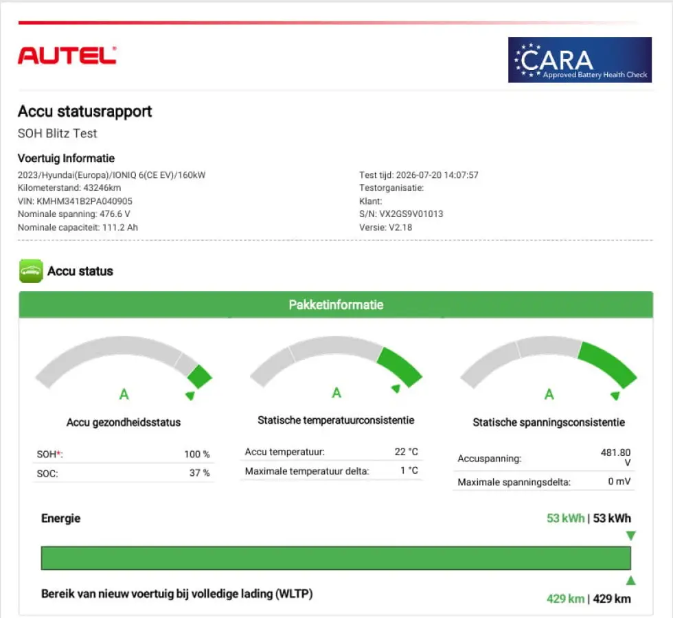Connect 53 kWh / SOH 100% / warmtepomp / Dealer onderhouden / Fabrieksgarantie tot 08-2028 / CCS snelladen / All season banden / Head Up Display / WLTP bereik 429 km bereik stad 589 km / Ach