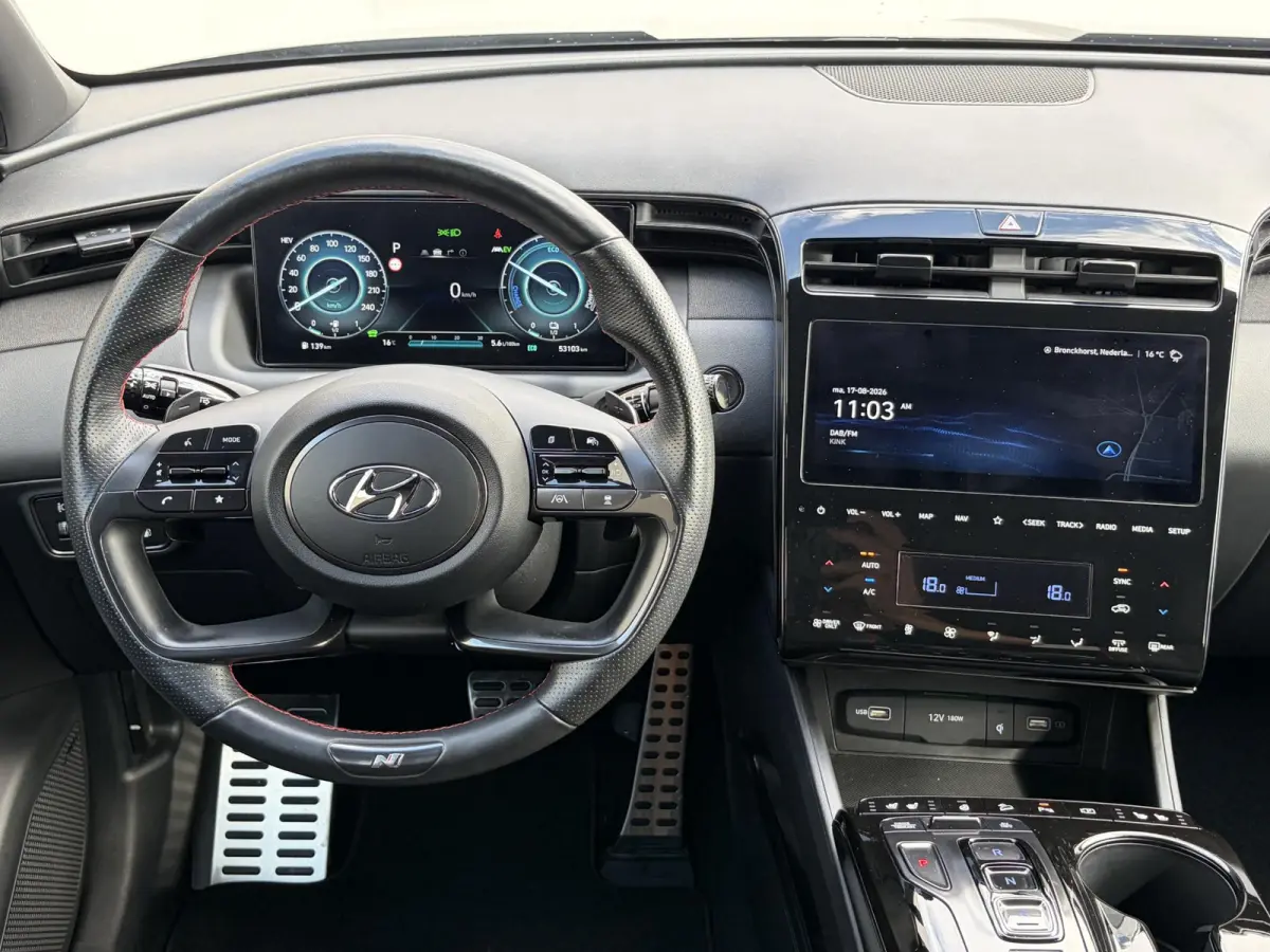 1.6 T-GDI PHEV N Line 4WD / SOH 100% / Fabrieksgarantie tot 05-2027 / Dealer onderhouden / Trekgewicht 1.350 kg / Stuur- Stoel & Achterbank verwarming / Rondomzicht camera / Apple Carplay/An