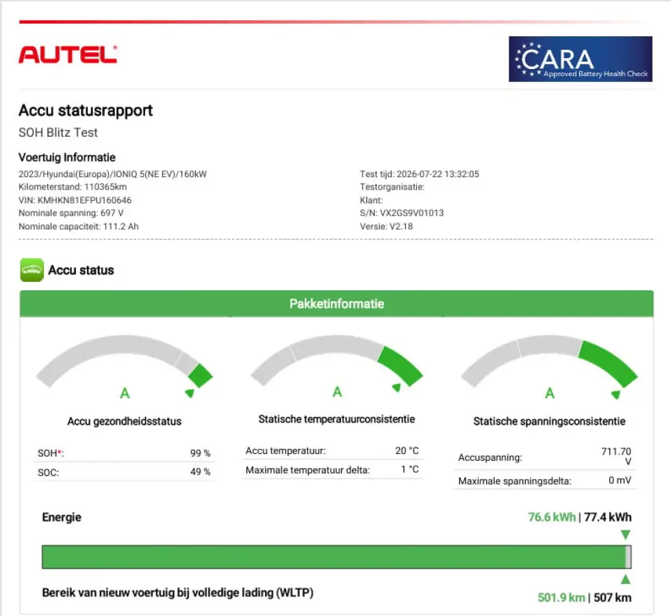 Connect 77.4 kWh / SOH 100% / Fabrieksgarantie tot 03-2028 / Dealer onderhouden / CCS snelladen / Warmtepomp / Trekgewicht 1600 kg / WLTP bereik 507 km bereik stad 507 km / Stuur- Stoel & Ac